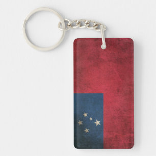 Vintage Distressed Flag of Samoa Key Ring