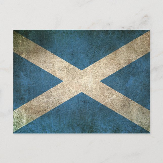 Vintage Distressed Flag of Scotland Postcard (Front)