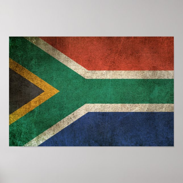 Vintage Distressed Flag of South Africa Poster (Front)