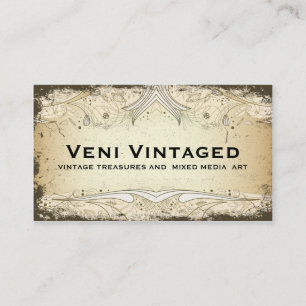 Vintage Distressed Floral Business Cards