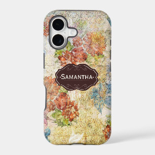 Vintage Distressed Flower Pattern Personalised