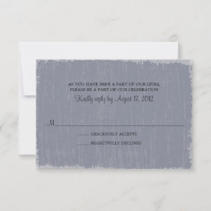 Vintage Distressed Grey RSVP Card