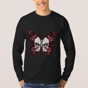 Vintage Distressed Grunge Butterfly Skull Rocker B T-Shirt