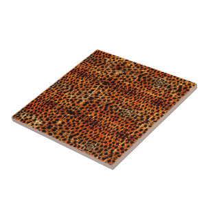 Vintage Distressed Grunge Cheetah Animal Print Ceramic Tile
