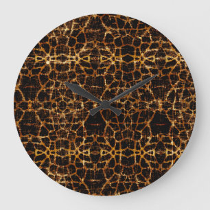 Vintage Distressed Grunge Giraffe Animal Print Large Clock