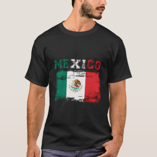 Vintage Distressed Grunge Mexican Flag Mexico Base T-Shirt