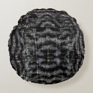 Vintage Distressed Grunge White Tiger Animal Print Round Cushion