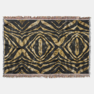 Vintage Distressed Grunge Zebra Animal Print Throw Blanket