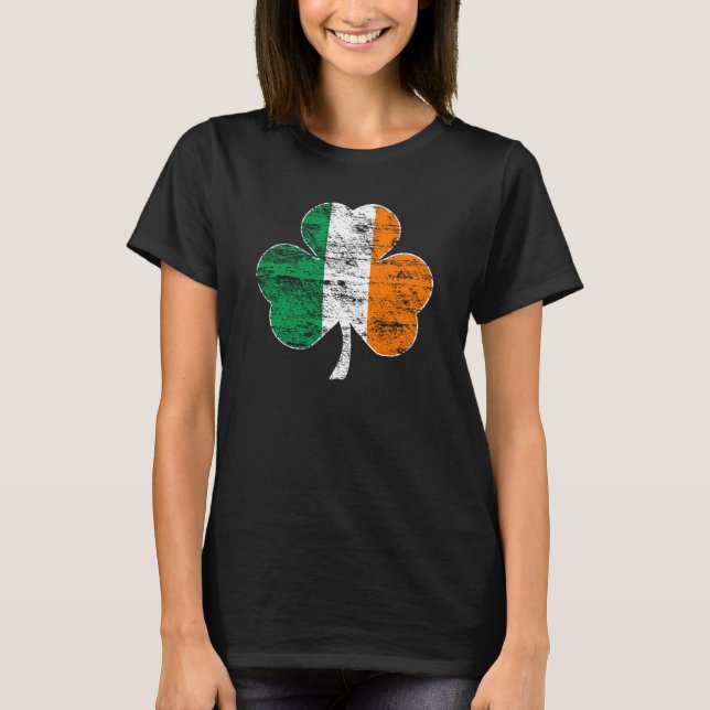 Vintage Distressed Irish Flag Shamrock T-shirt (Front)