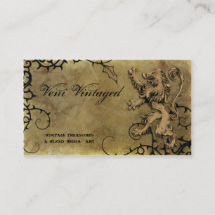 Vintage Distressed Lion & Thorns Business Cards