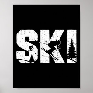 Vintage Distressed Men Women Snow Skiing Alpine Do Poster