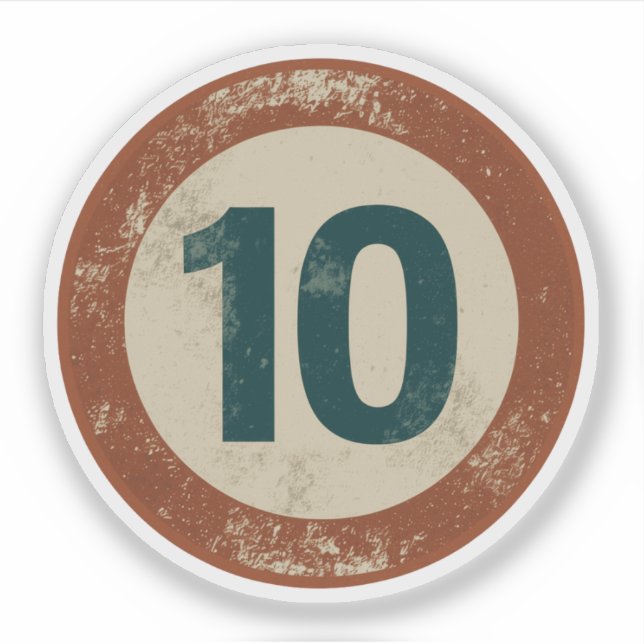 Vintage Distressed Number 10 (Front)