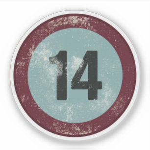 Vintage Distressed Number 14