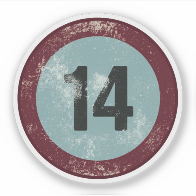 Vintage Distressed Number 14 (Front)