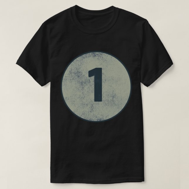 Vintage Distressed Number 1 T-Shirt (Design Front)