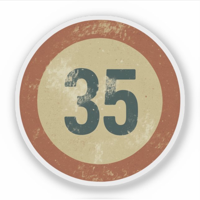 Vintage Distressed Number 35 (Front)