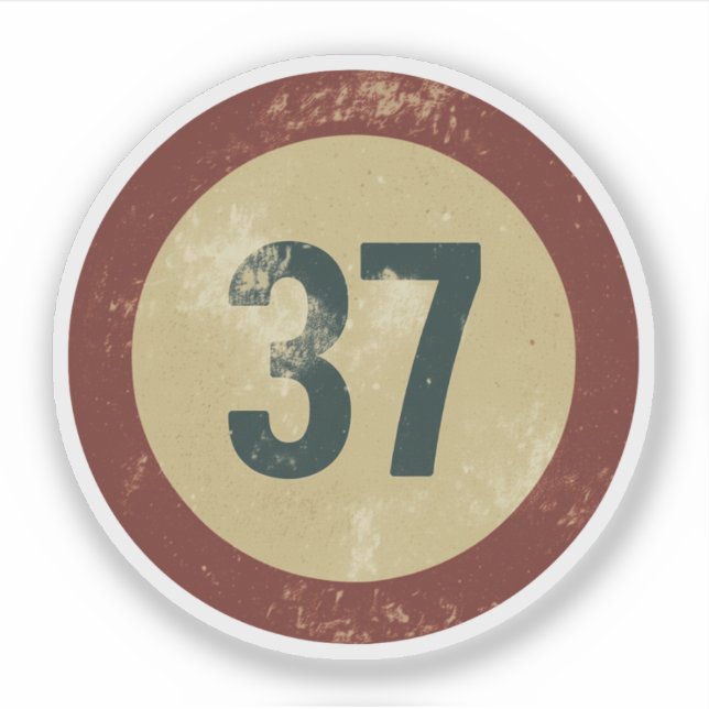 Vintage Distressed Number 37 (Front)