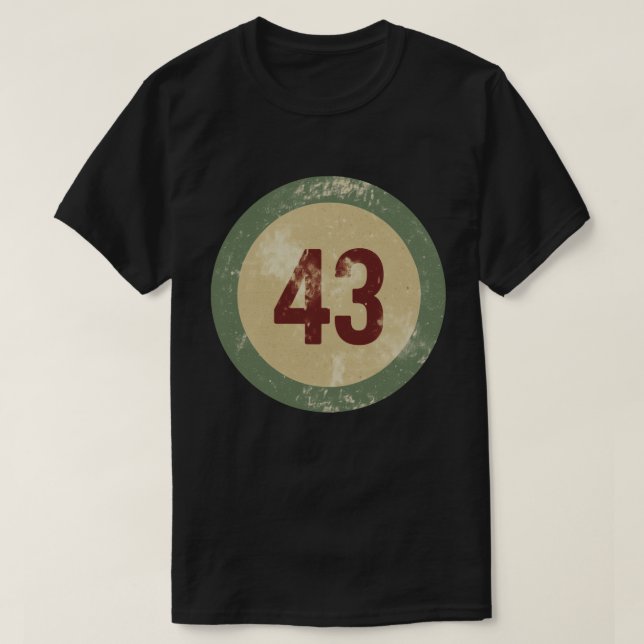 Vintage Distressed Number 43 T-Shirt (Design Front)