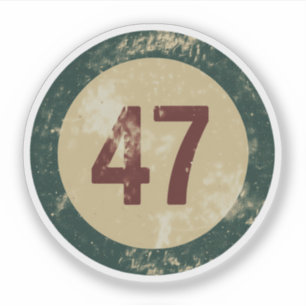 Vintage Distressed Number 47