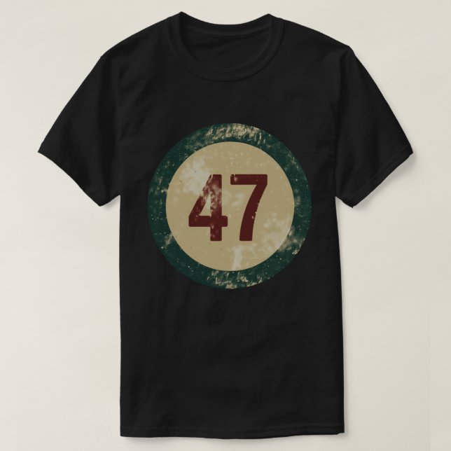 Vintage Distressed Number 47 T-Shirt (Design Front)