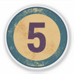 Vintage Distressed Number 5