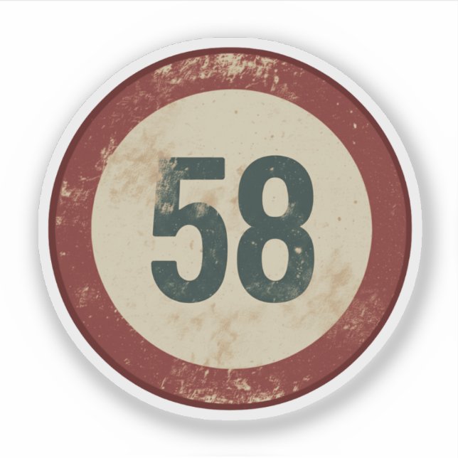 Vintage Distressed Number 58 (Front)