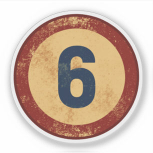 Vintage Distressed Number 6