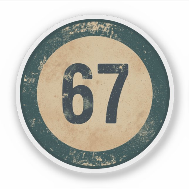 Vintage Distressed Number 67 (Front)