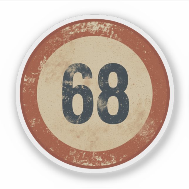Vintage Distressed Number 68 (Front)