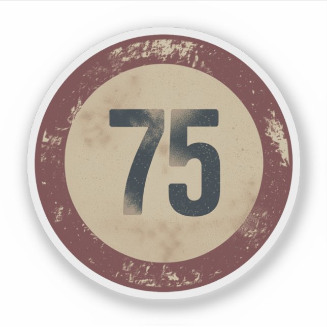 Vintage Distressed Number 75 (Front)