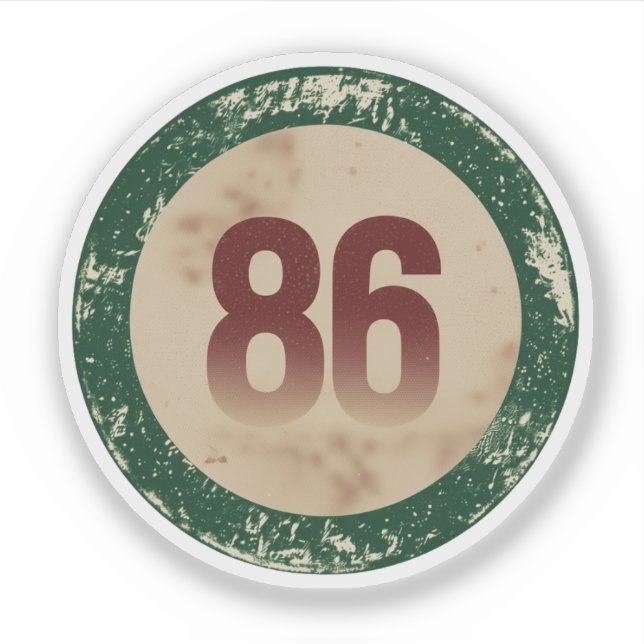 Vintage Distressed Number 86 (Front)