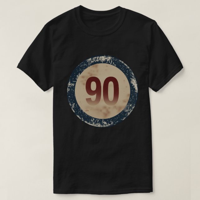 Vintage Distressed Number 90 T-Shirt (Design Front)
