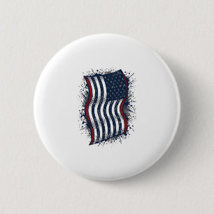 Vintage Distressed Patriotic Flag Shirt Design_1 6 Cm Round Badge