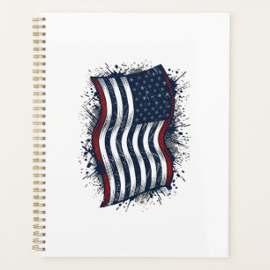 Vintage Distressed Patriotic Flag Shirt Design_1 Planner