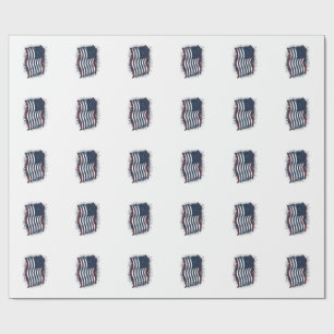 Vintage Distressed Patriotic Flag Shirt Design_1 Wrapping Paper