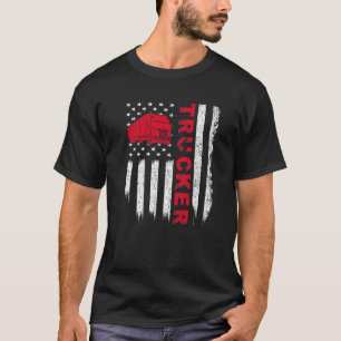 Vintage Distressed Patriotic Trucker American USA T-Shirt