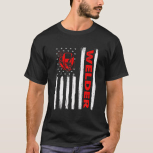 Vintage Distressed Patriotic Welder American USA F T-Shirt