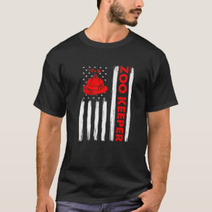 Vintage Distressed Patriotic Zoo Keeper American U T-Shirt