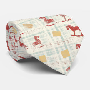 Vintage Distressed Rocking Horse Pattern (3) Tie
