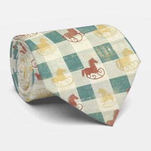 Vintage Distressed Rocking Horse Pattern (5) Tie