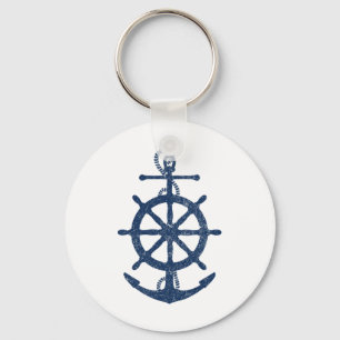 Vintage Distressed Sail Boating Nautical Grungy Na Key Ring