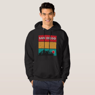 Vintage Distressed San Diego California Skyline Hoodie