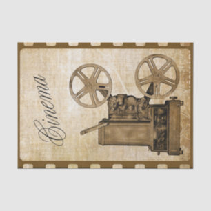 Vintage Distressed Steampunk Film Movie Projector Tissue Paper