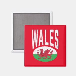 Vintage Distressed Wales Cymraeg Cymru Proud Welsh Magnet