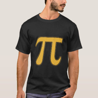 Vintage Distressed Yellow Pi Symbol Math Pi Day T-Shirt
