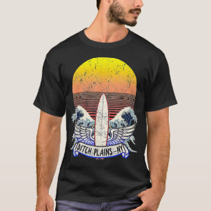 Vintage Ditch Plains NY Retro Beach Surfing Sun T-Shirt