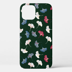 Vintage ditsy seamless pattern with ginkgo leaves iPhone 12 case