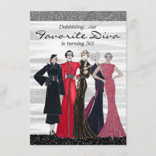 Vintage Diva Birthday Party Invitation