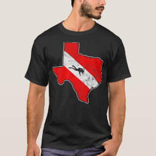 Vintage Dive Texas Scuba Diving State Map Dive Fla T-Shirt