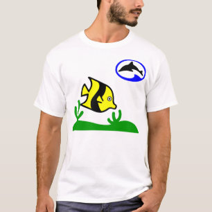 Vintage Diver Dolphin Logo & Fish T-Shirt